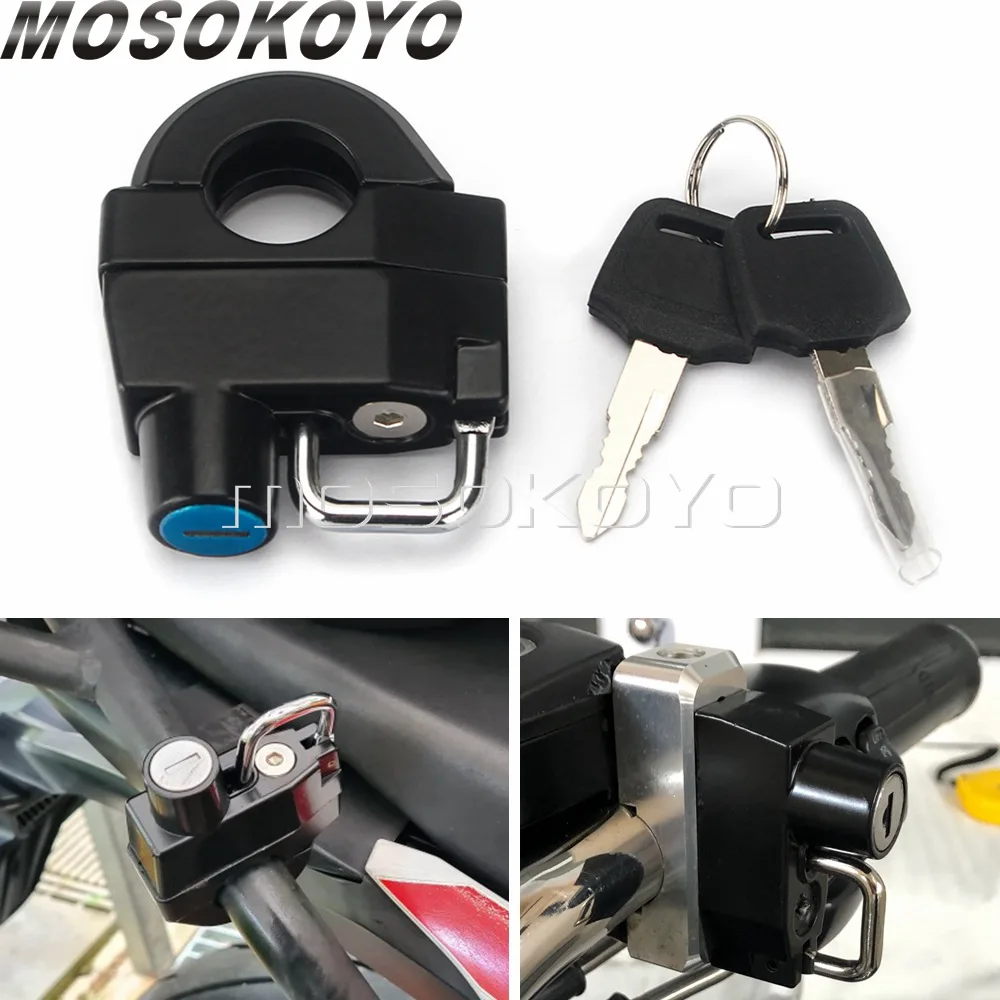 

Motorcycle 1" 25mm Handlebar Lock Durable Security Portable Anti-Theft Key Lock Helmet Lock for Harley Sportster Honda