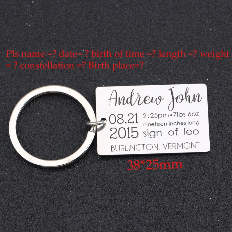 Детские статистику рождения брелок для пап Новый папа подарок новорожденному