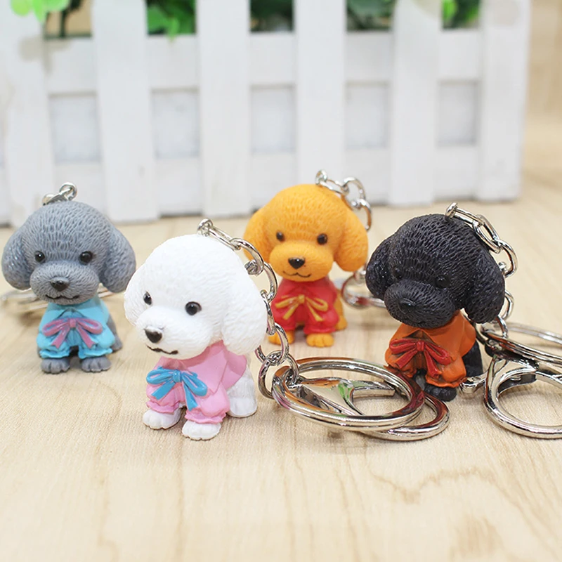 

1PCS Cartoon Cute Dogs Keychains Pendant Key Rings Women Bag Car Metal Key Chain Gift Random