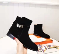 2021 real genuine leather platform fashion designer ankle boots women buckle flat heel botas de invierno para mujer short boots