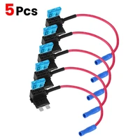 5pcs car fuse tap adapter tap adapter micro mini standard ato atc blade circuit auto fuse with blade auto fuse with holder