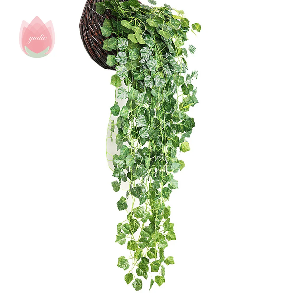 Искусственный Плющ 90 см зеленые листья лозы искусственное растение Настенное