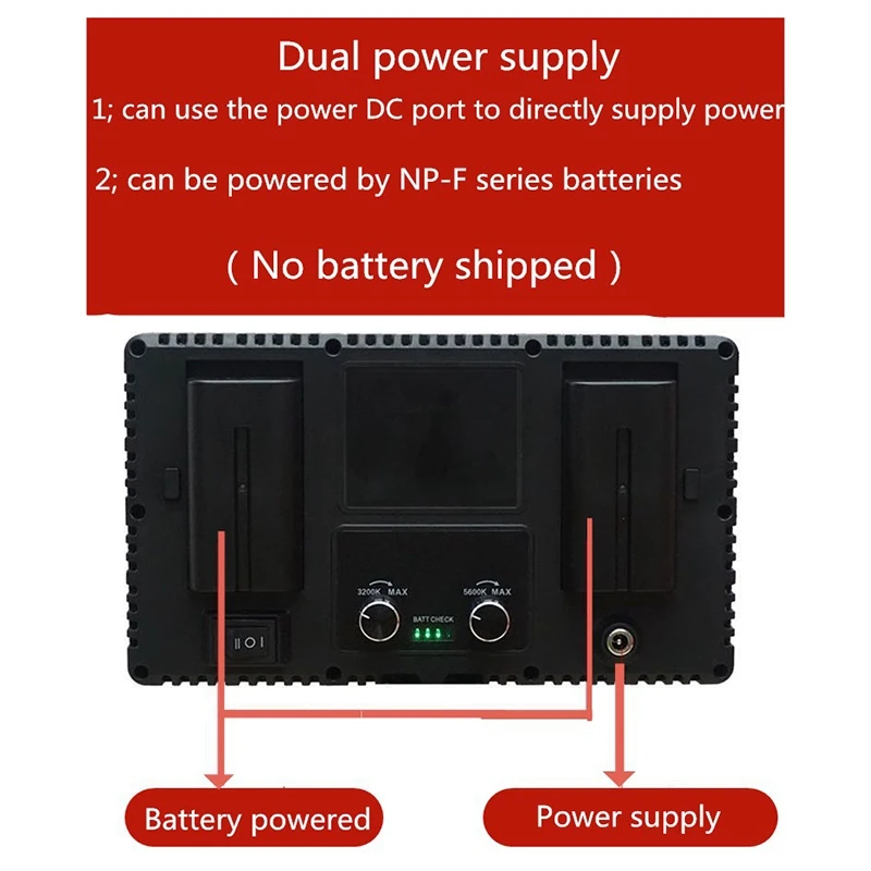 

Photography 600 LED Beads Video Light Lamp Panel 3300K-5600K 40W 3600LM Dimmable for Camera Video DV Camcorder EU Plug