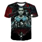 Новинка лета 2021, Детская футболка 3D с рисунком странной историей, детская спортивная футболка с коротким рукавом