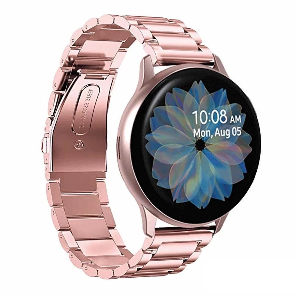 

Pink Gold Stainless Steel Watchband for Samsung Galaxy Watch Active2 40mm 44mm SM-R830 Quick Release Band Active 2 Strap