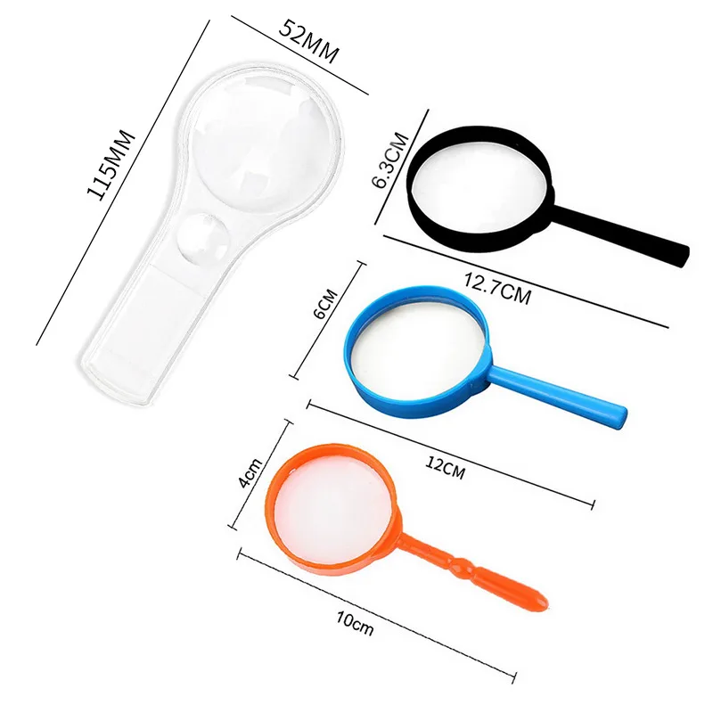 

3X Handheld Magnifier Portable Magnifying LoupeReading Glass Lens Kids Inspection Magnifying For Reading 2021 New Colorful 60mm