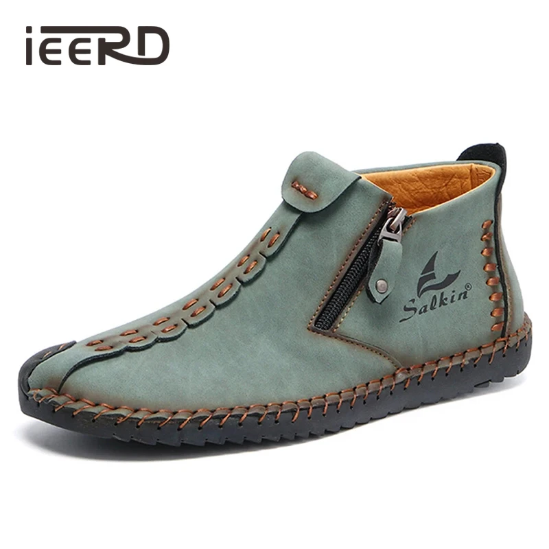 

Брендовая обувь из спилка с ручной строчкой; Мужские кроссовки; Повседневные лоферы; Мужская обувь из мягкой кожи на молнии; Лидер продаж; ...