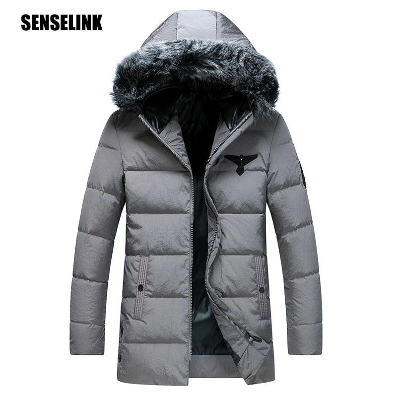 Men's Autumn & Winter Long Down Jacket Coat 2020 Fashion Slim Lightweight Casual 90% Duck Down Hooded Warm Jacket Clothing 4XL
