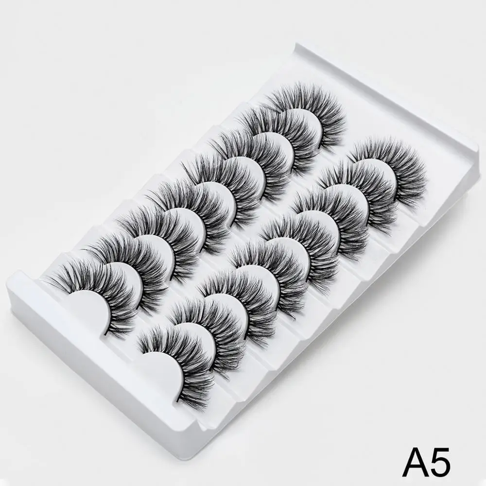 8/10 пар, натуральные длинные 3D ресницы из искусственной норки, толстые, ручная работа, полная полоса, ресницы, объемные, мягкие, норковые ресницы, накладные ресницы - Цвет: A5