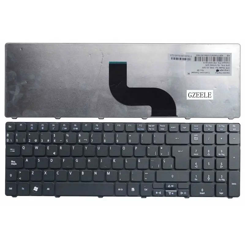 

Spanish Keyboard for Acer Pk130c94a17 Sg-52500-2Ea Mp-09B26e0-442 Nsk-Ala0s 9J.N1h82.A0s V104730ak1 90.4CH07-S0S PK130C8101 SP