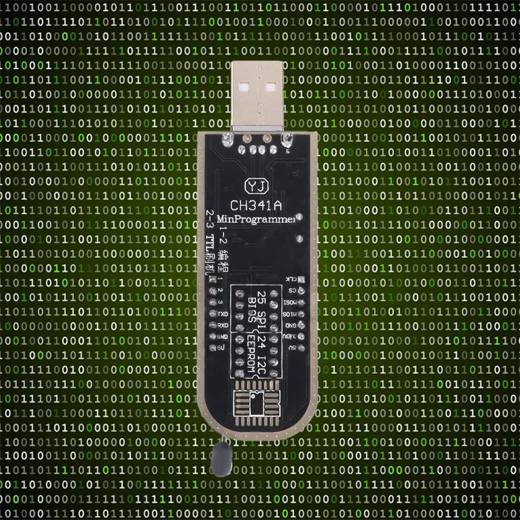 Программатор USB EEPROM черно желтый 25 серий SPI 24 записывающее устройство BIOS флэш