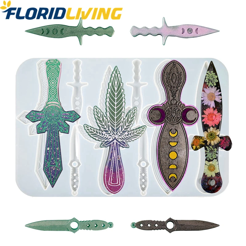 Полимерные формы Floridliving для кинжала 8 разных форм меч с Луной фазовый дизайн