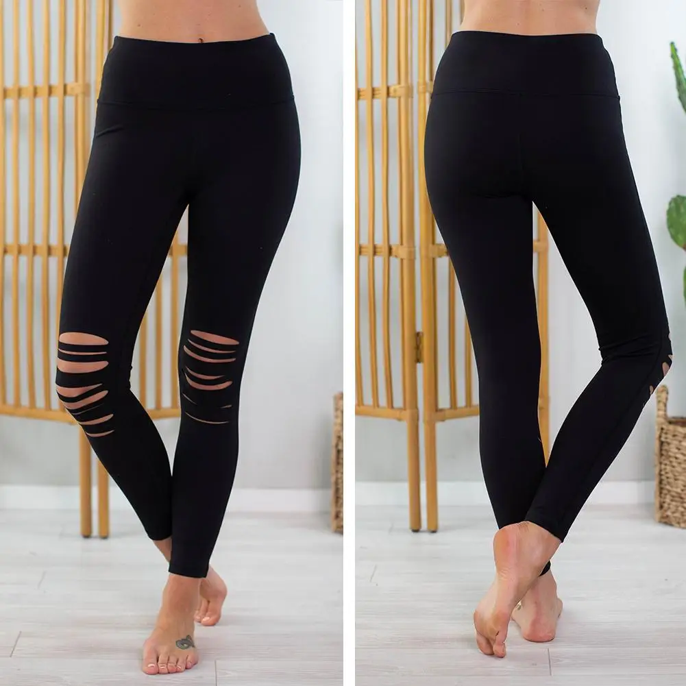 Женский черный бесшовные леггинсы животик Управление Йога Леггинсы Высокая