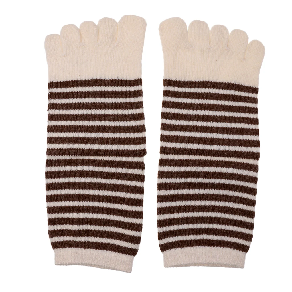 

Five Finger Toe Socks Elastic Striped Athletic Socks Soft Breathable 3 Color