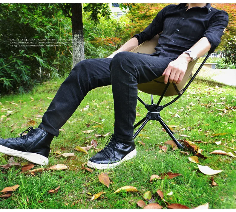 Online 360 Dönen Açık Taşınabilir Katlanır Kamp Sandalyesi Balıkçılık Barbekü Avcılık Yürüyüş Plaj Sırt çantası 4 Renk Max 150kg