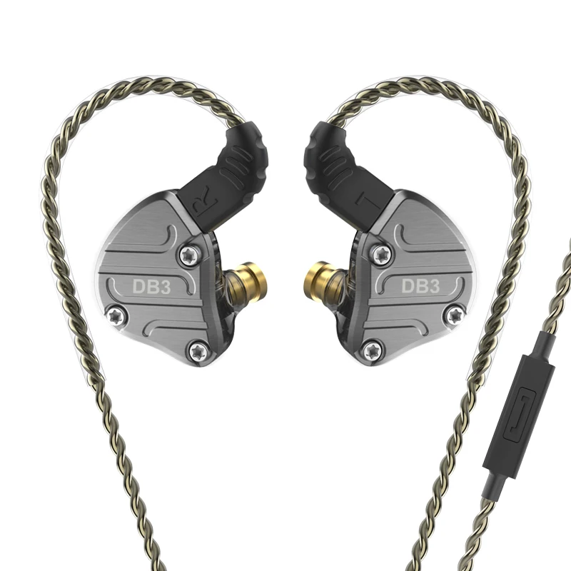NICEHCK DB3 1BA+ 2DD Hybrid 3 драйвера в ухо наушники для бега спортивные наушники Hi-Fi гарнитура вкладыши IEM DJ сценический NICEHCK NX7/F3 - Цвет: Black with mic