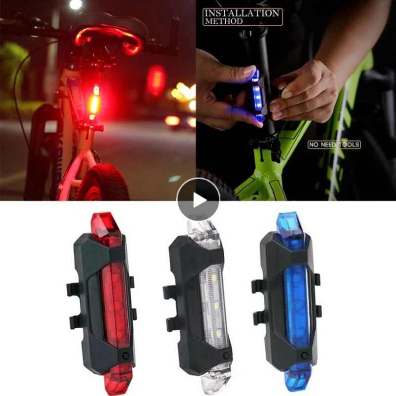 

Светодиодный задний фонарь для велосипеда, красный свет, многоколесный, водонепроницаемый, зарядка через USB