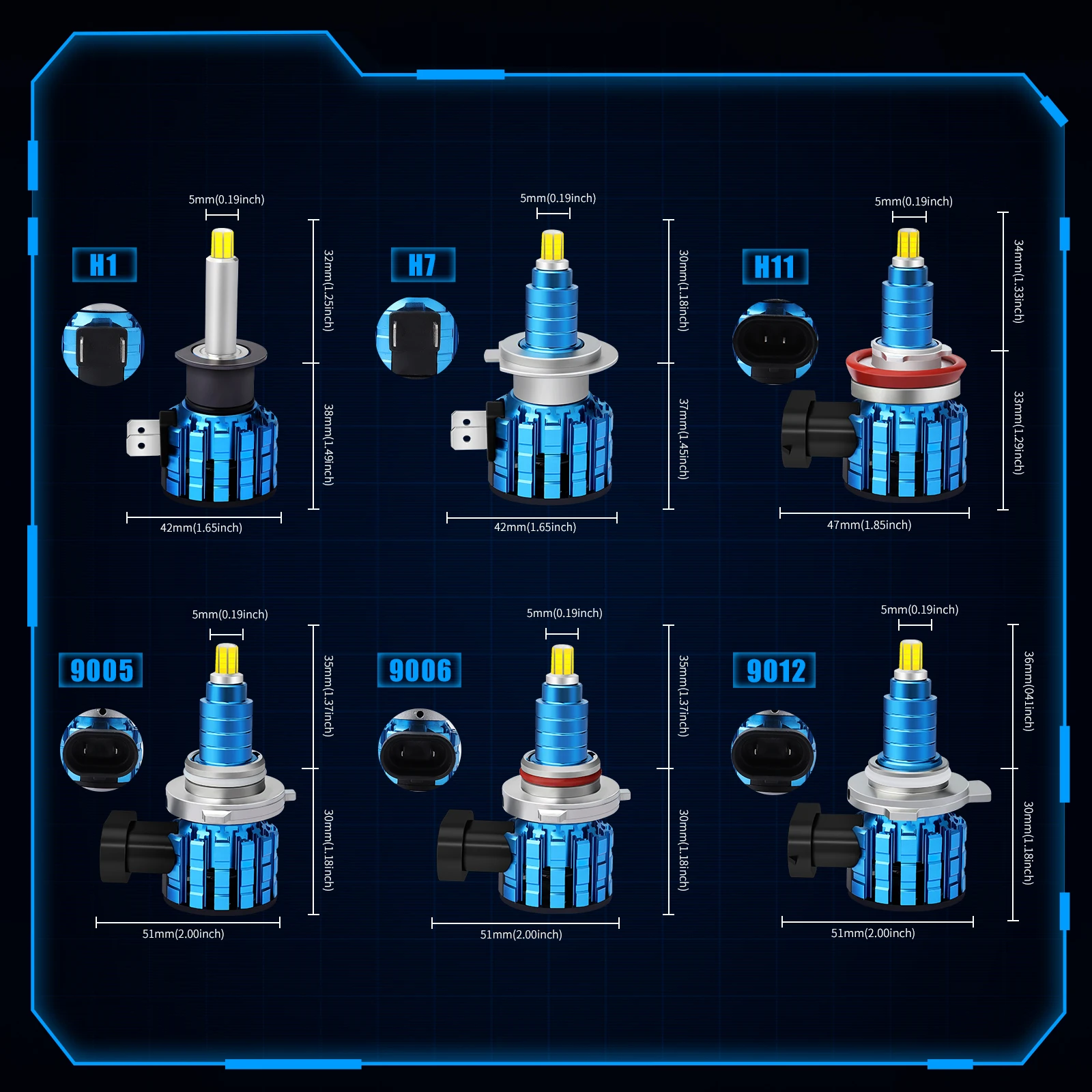 Светодиодные фары H7 20000LM 360 градусов CSP чипы противотуманные H11 H1 6000K BHB3 9005 HB4 9006 9012 3D
