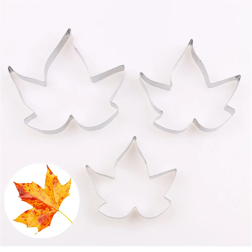 Формы для выпечки из нержавеющей стали формы кленовых листьев помадки печенья