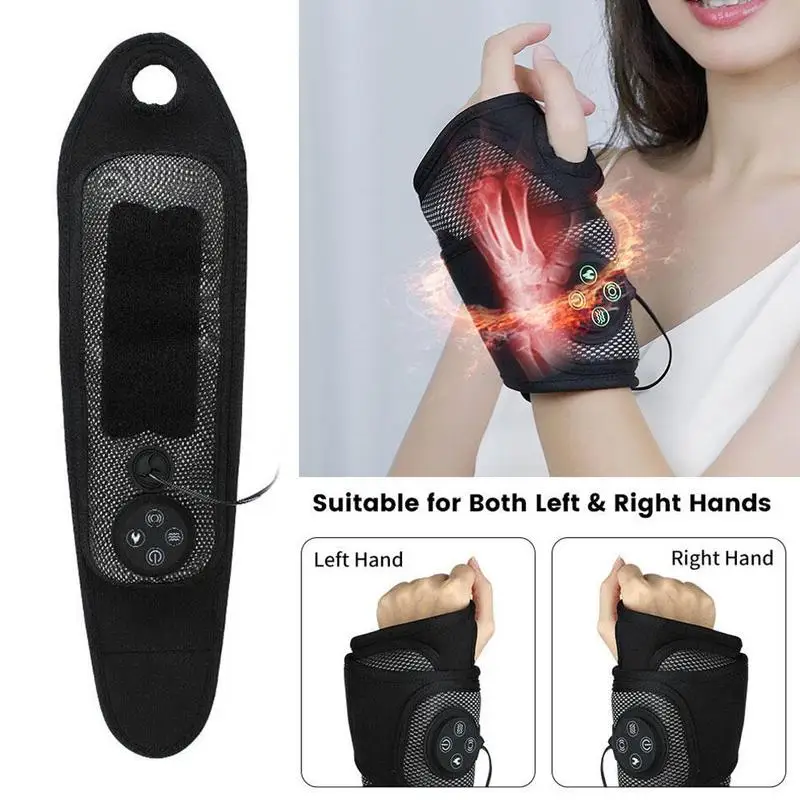 

USB Electric Wrist Brace Hand Compression Air Massager Hand Wrist Vibration Pain Massage Relief Heating Tool Brace R8F0
