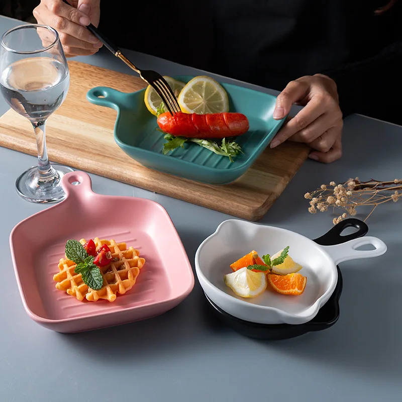 Креативная матовая посуда для выпечки керамическая ризотто квадратная духовки
