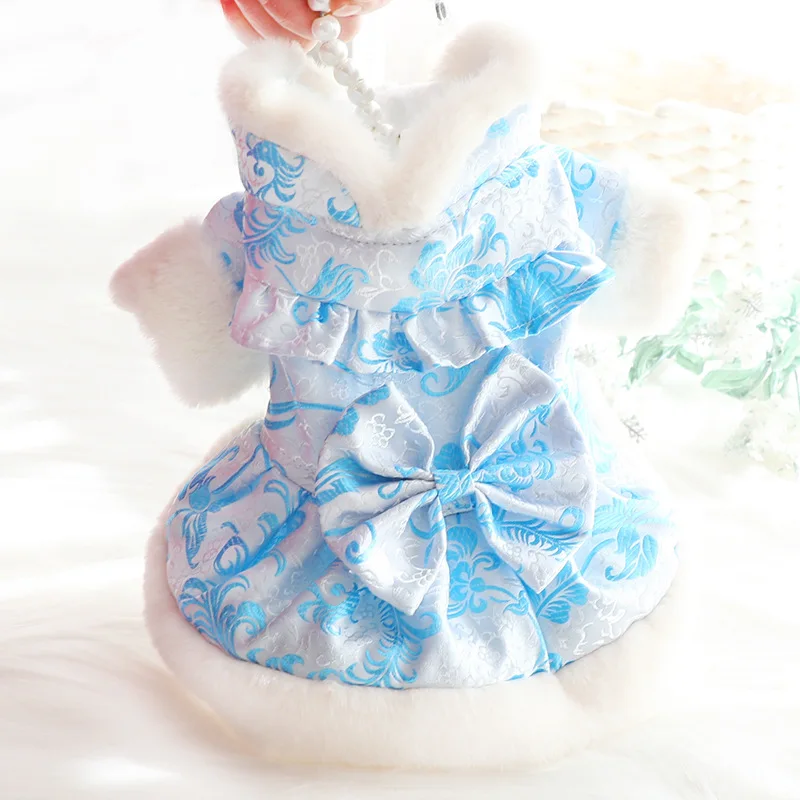 Костюм Тан зимняя теплая одежда для кошек щенков собак Йорка пуделя пальто