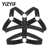 men sexy lingerie nylon body chest harness belts elastic shoulder straps night party clubwear costumes chest suspenders harness