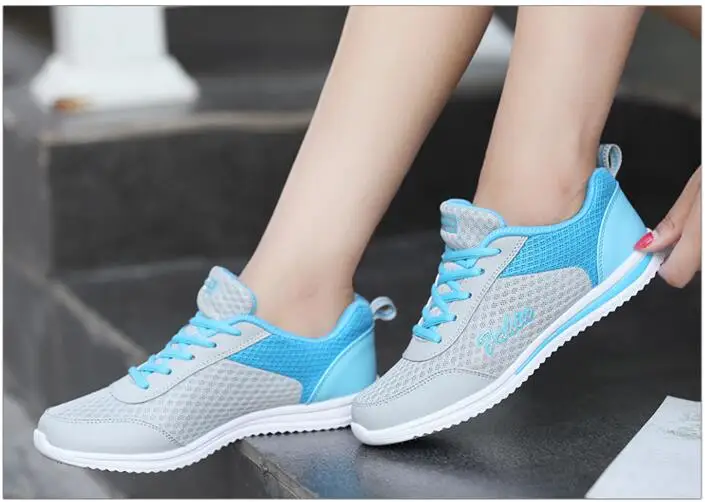 Сезон: весна лето Женские кроссовки Дышащие с сеткой на плоской подошве Женская