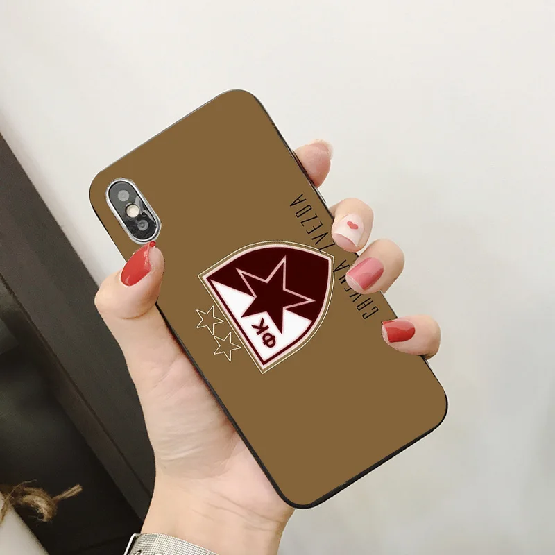 Чехол для телефона FC Crvena Zvezda iPhone XR 11 Pro XS Max X 5 5S силиконовый чехол черный DIY iphone 7 8 6 S