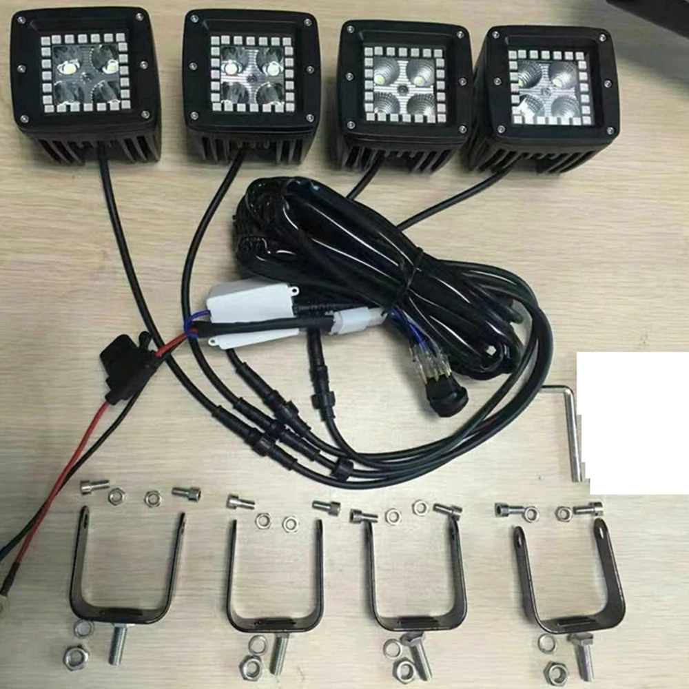 3 &quot12 Вт светодиодный рабочий светильник бар луч потока стручки с RGB чеканкой