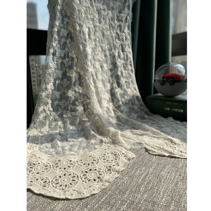 

Kawaii embroidery lace sweet travelling photo scarf 2020 autumn