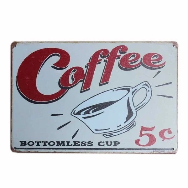 

Coffee Tin Sign Vintage Plaque Bar Metal Poster Cafe Decoration Pub Retro Wall Plates Decorative Home Decor 20x30cm
