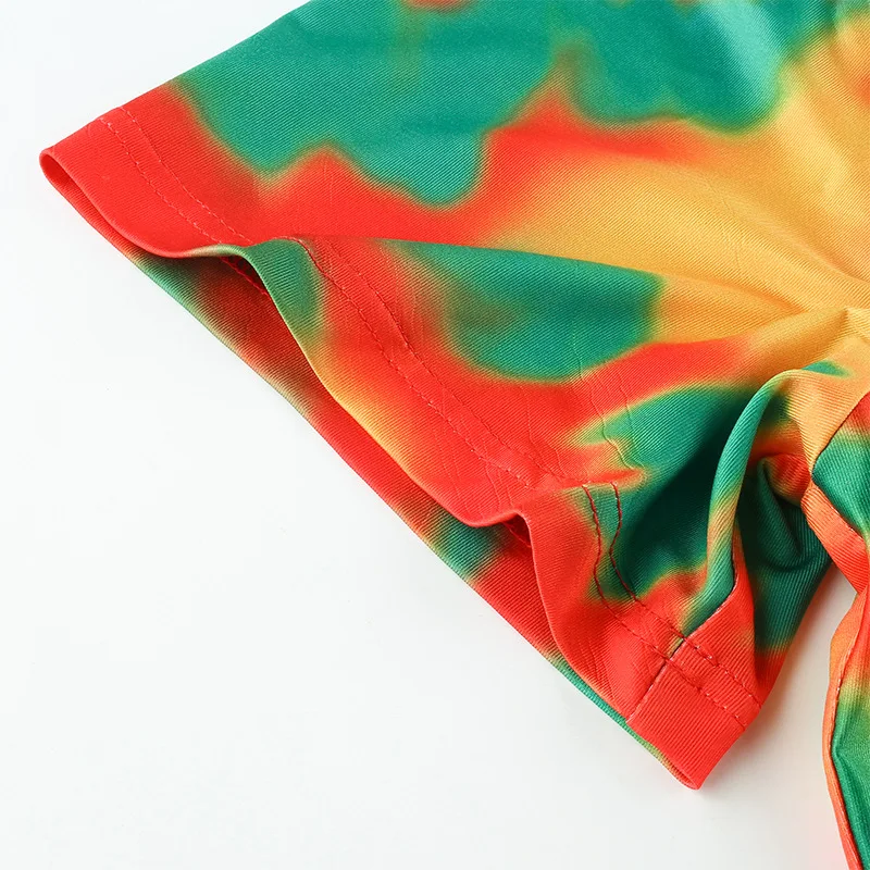 

2020 New Fashion Color Vortex Print Loose Thin T Shirt Casual Top Graphic Tees Women