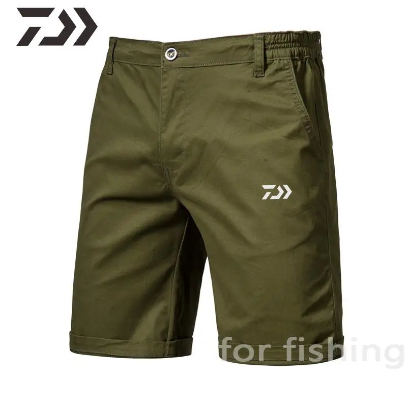 2021 New Men Daiwa Shorts Summer Fishing Clothes Breathable Fishing Shorts Cotton Casual Shorts Plus Size Solid Men's Clothing