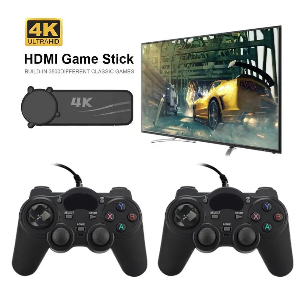 

Беспроводная Игровая USB консоль PK-08 4K, классический геймпад, игровая мини-консоль, HD-выход, двойной плеер HD