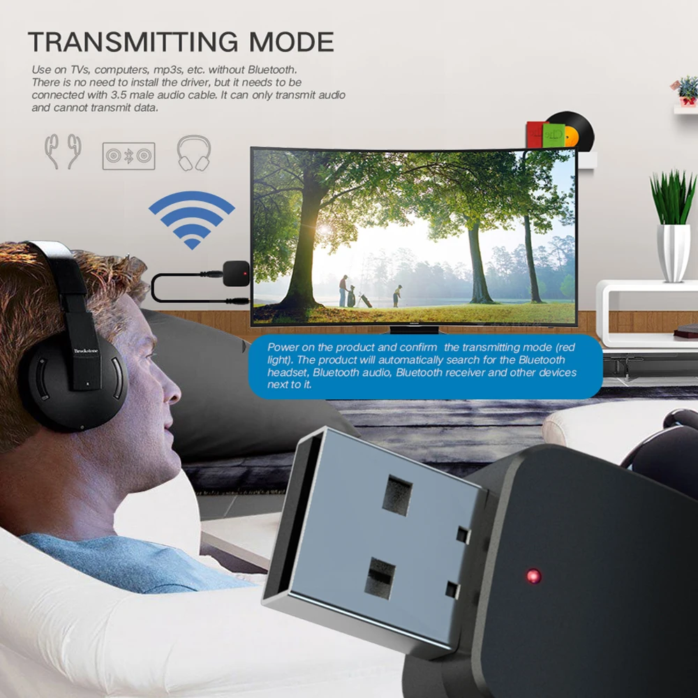 Новинка Bluetooth 5 0 аудио передатчик приемник мини USB стерео музыка 3 мм разъем AUX