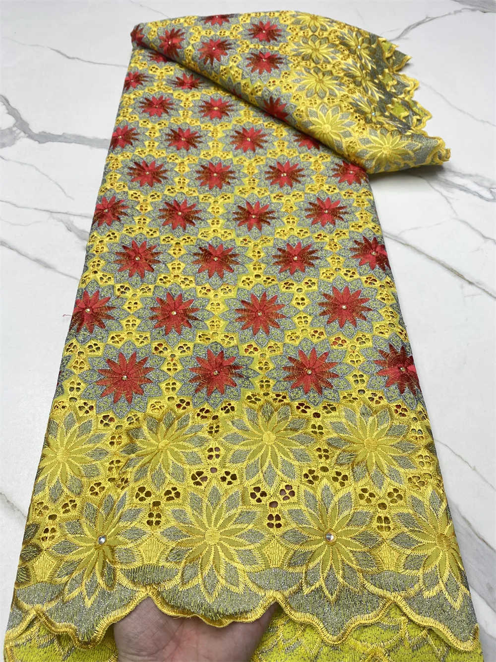 NI.AI 2022 высокое качество сухое кружево хлопок шнур ткань с камнями швейцарская