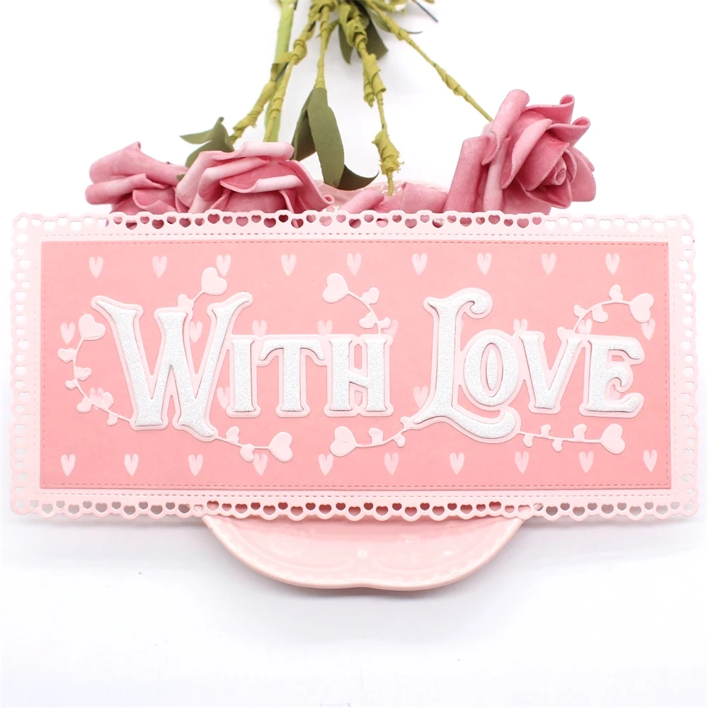 

KSCRAFT с сердечком границы Slimline металлические штампы трафареты для скрапбукинга/фотоальбома декоративные тиснения бумажные карты