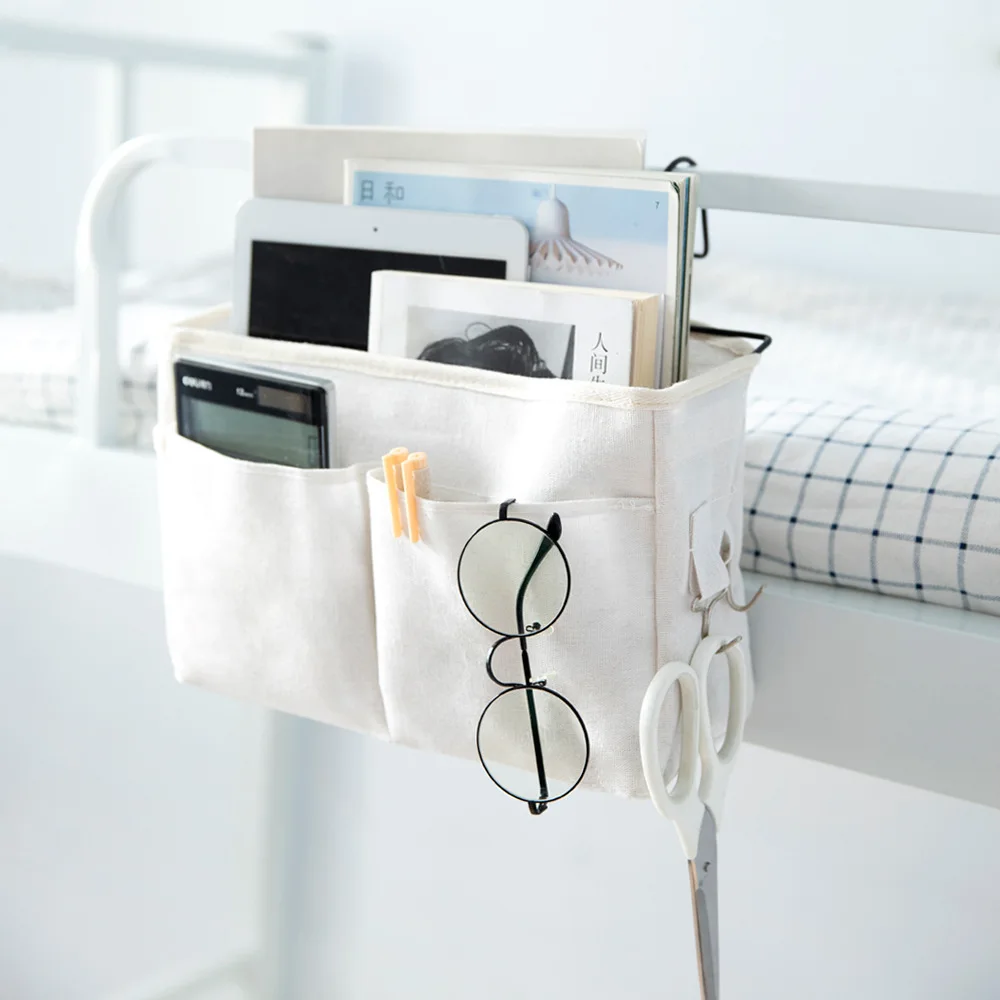

Canvas Bedside Hanging Pocket Storage Bag Bedroom Bathroom Magazine tote Storage Organizador Pouch Wardrobe Organizer