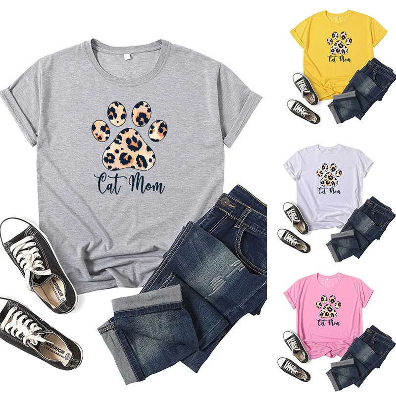

Cute Cat Mama Letter Print Women T Shirt Short Sleeve O Neck Loose Women Tshirt Ladies Tee Shirt Tops Clothes Camisetas Mujer