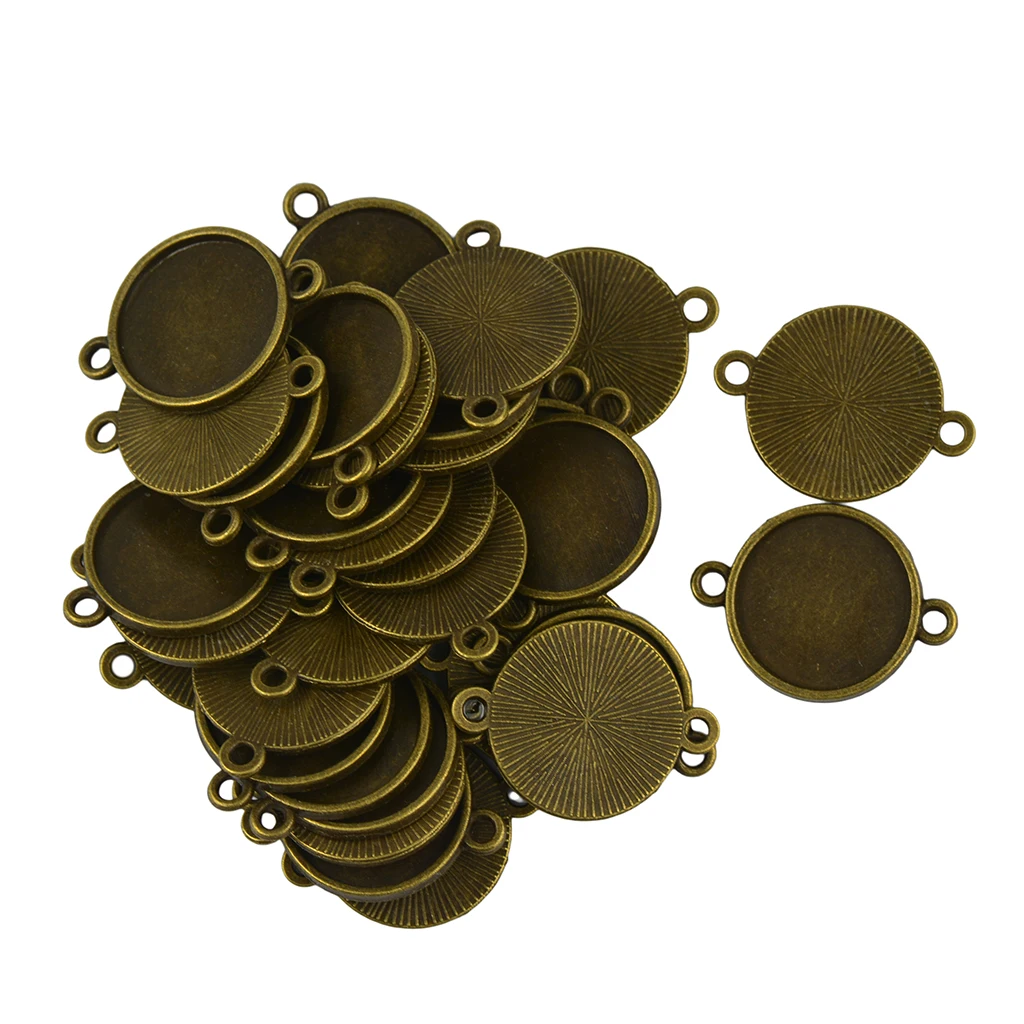 

40pcs Round Blank Bezel Base for 16mm Cabochon DIY Jewelry Findings Charms