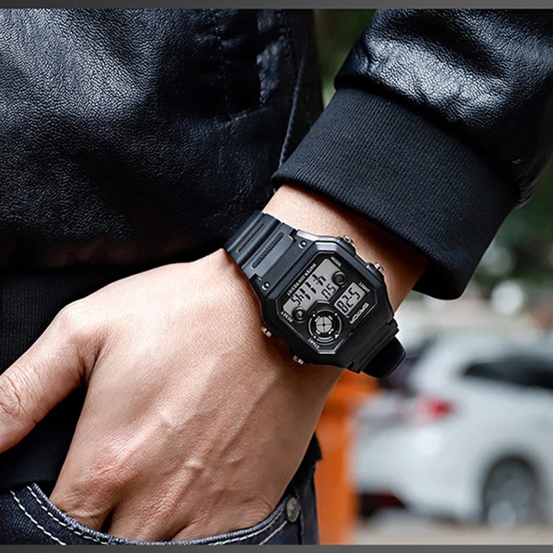 SANDA мужские часы цифровые для плавания спортивные водонепроницаемые электронные