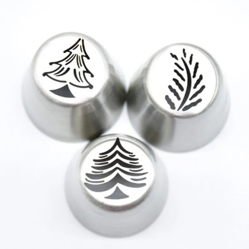 1 шт. Нержавеющая сталь Рождественская елка с узором из листьев насадка для