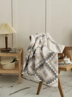 2022 fluffy cozy knitted quilt blanket 150200 nordic home decoration geometric jacquard pattern bed sofa throw blankets