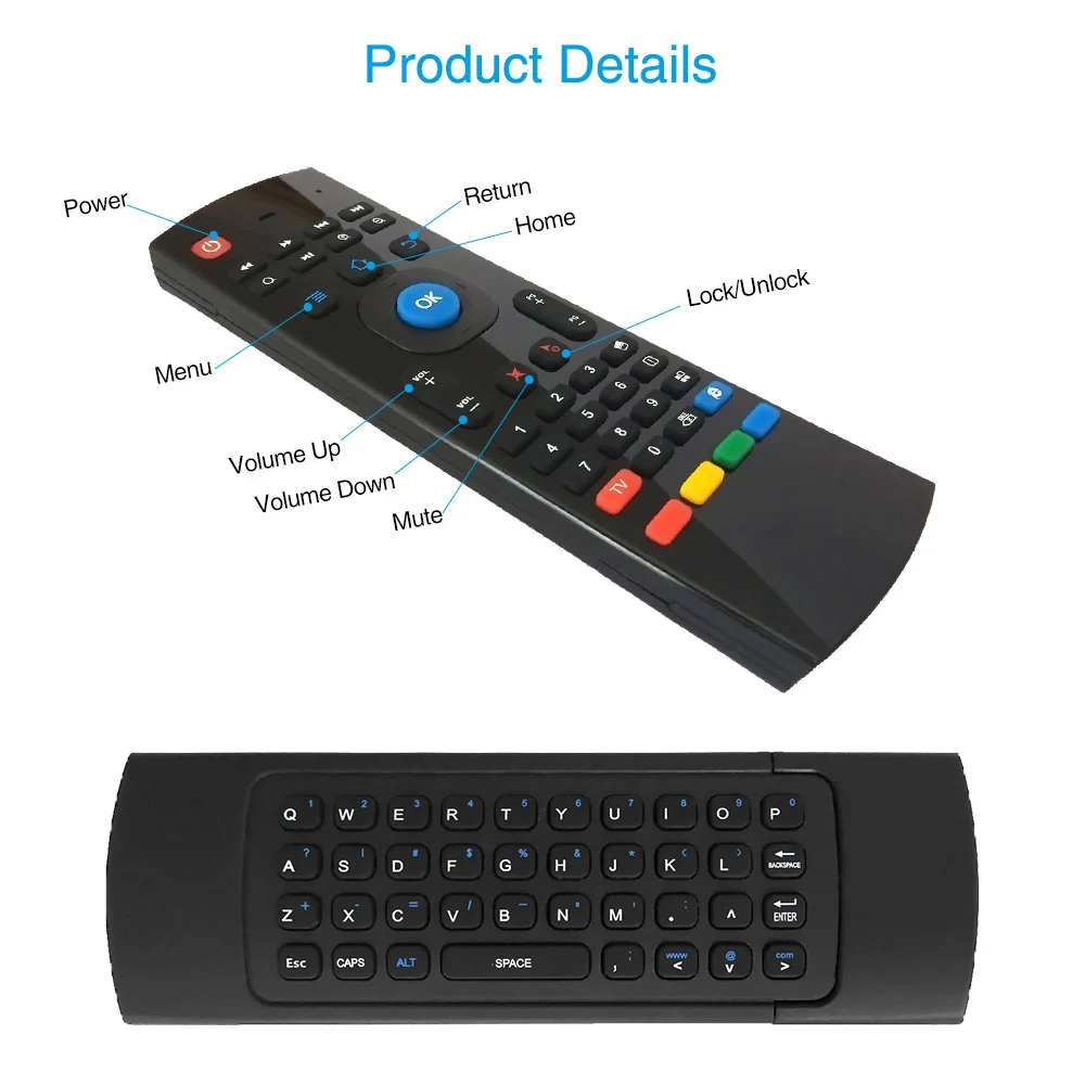 Air mouse пульт дистанционного управления с подсветкой MX3 Pro 2 4G умная беспроводная