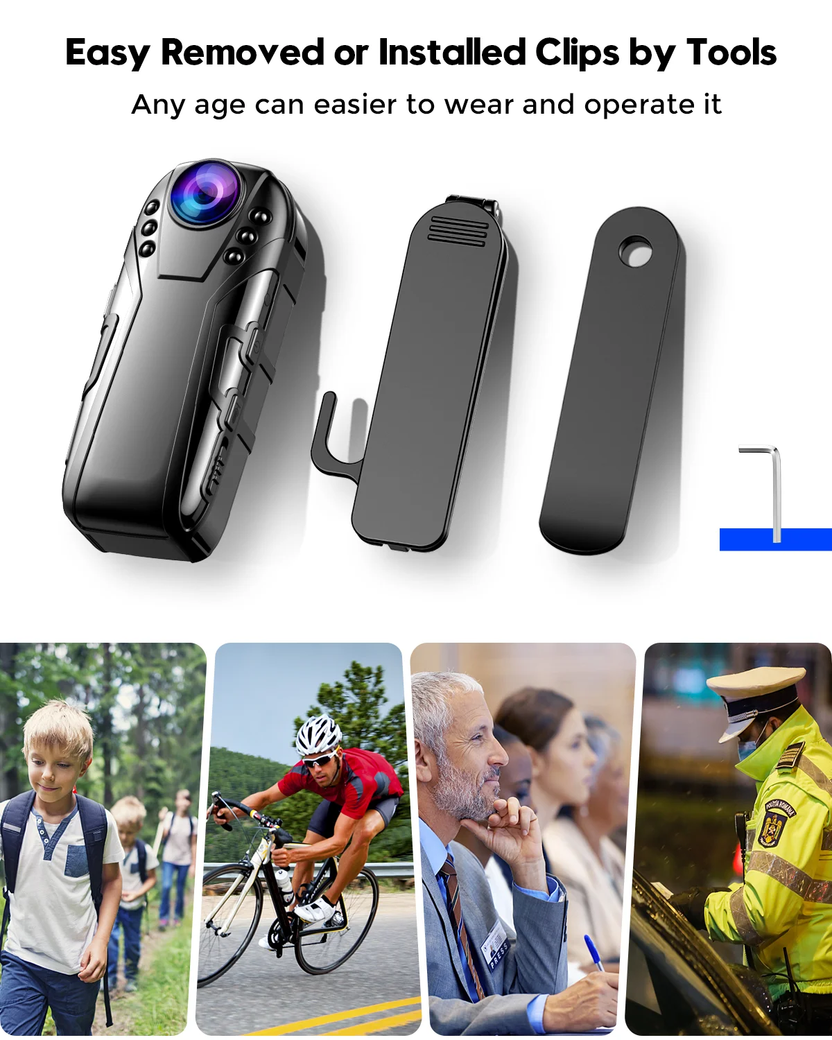 Boblov L02 Mini Camera Full HD 1080P Portable Camara Police Video Recorder BodyCam Motorcycle Bike Motion body Camera Small Cam images - 6