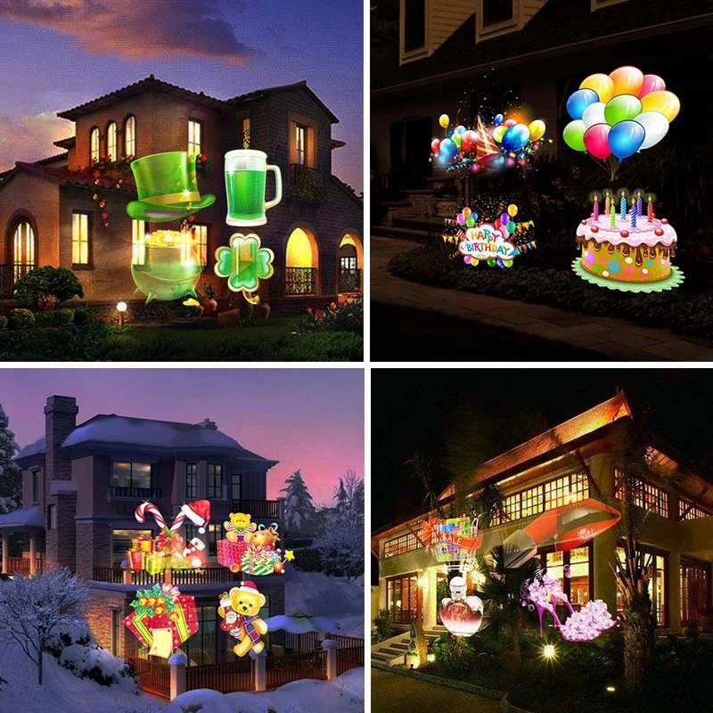 

12 Patterns Christmas Projector Night Light with Remote Control Outdoor Projection Lamp Home Holiday Decor