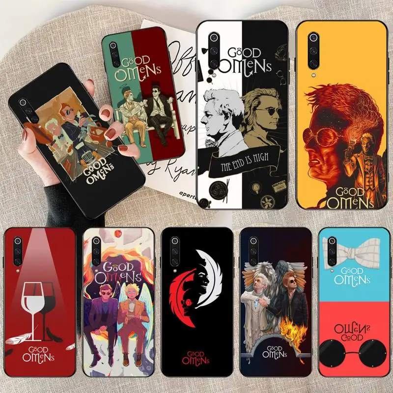 Черный мягкий тпу чехол для телефона Good Omens Angel Demon Xiaomi Mi10 10Pro 10 lite Mi9 9SE 8SE Pocophone F1 Mi8