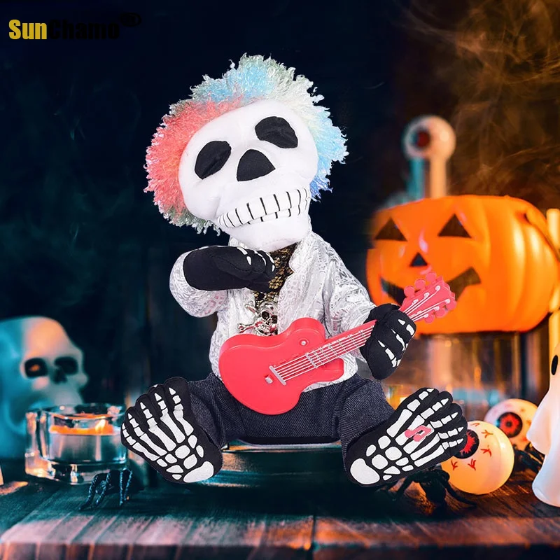 

Halloween Can Be Customized Sitting Guitar Ghost Can Sound Bar KTV Party Decoration Electric Toys Horror Toys