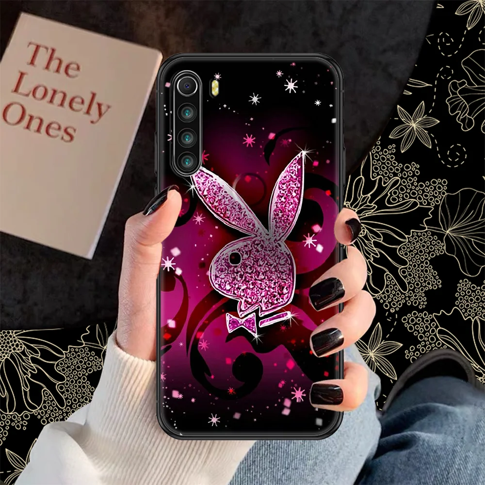 

Fashion Playboyes Phone case For Xiaomi Redmi Note 7 7A 8 8T 9 9A 9S 10 K30 Pro Ultra black 3D shell soft cover pretty